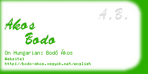akos bodo business card