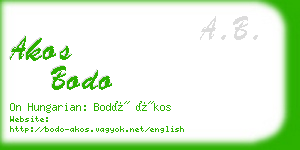 akos bodo business card